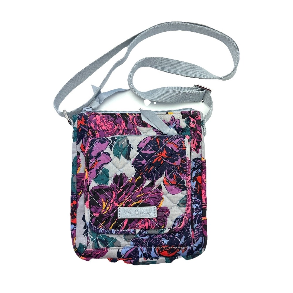 VERA BRADLEY RFID Mini Hipster Crossbody Shoulder Bag - Neon Blooms